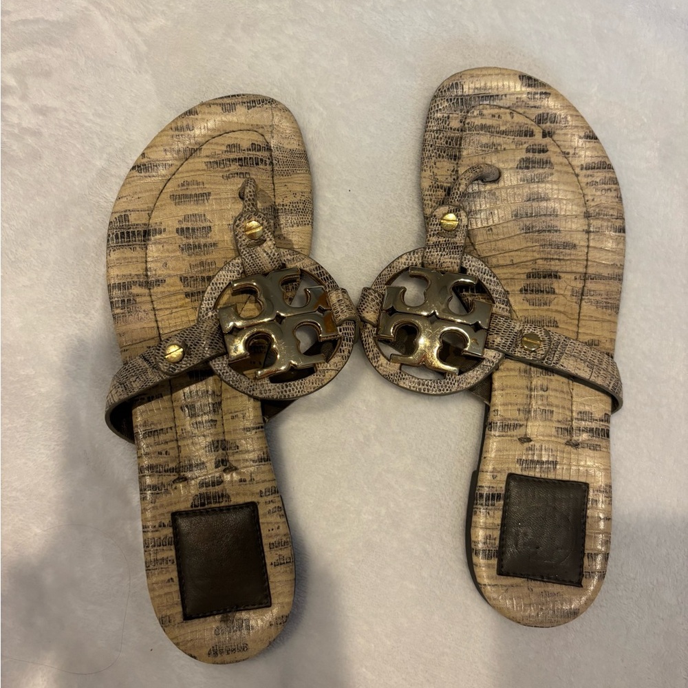 Tory Burch Snakeskin Pattern Sandals